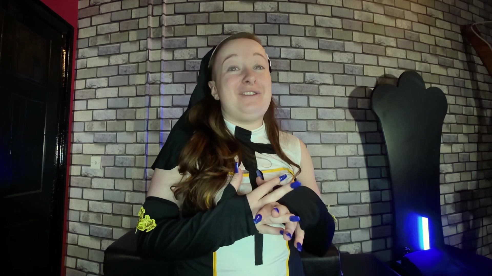 Naughty Nun Ruby Lixxx Takes Cum in Her Mouth